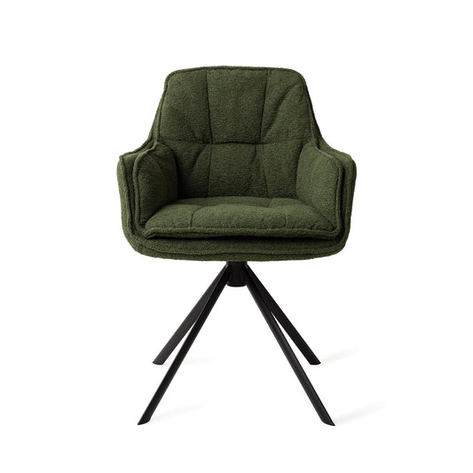 Akune Dining Chair Evergreen Revolve Black (Metal)