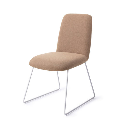 Taiwa Dining Chair Whisper Wheat Slide White