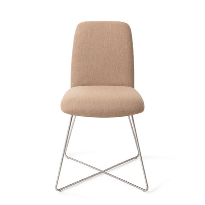 Taiwa Dining Chair Whisper Wheat Cross Steel