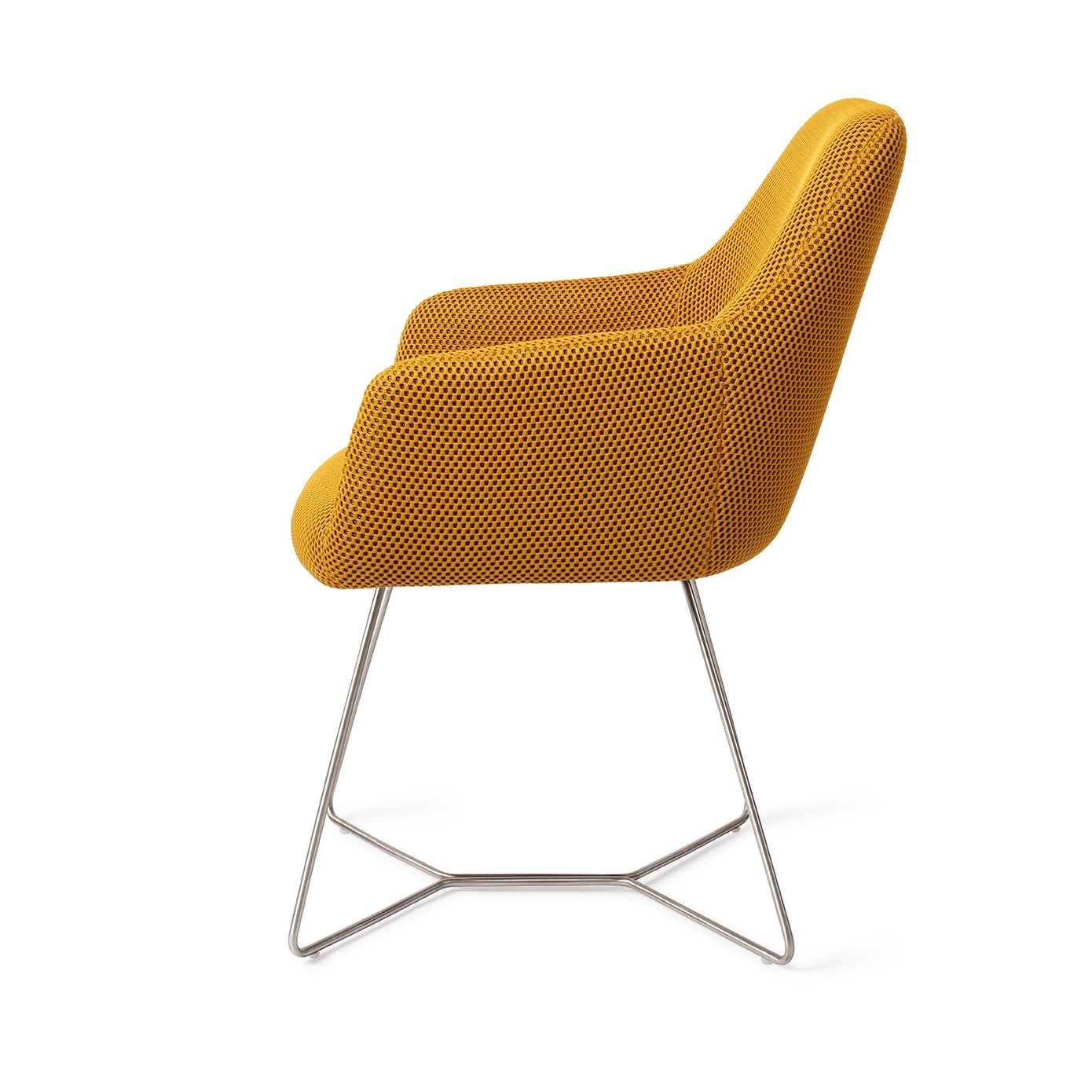 Hiroo Dining Chair Groovy Garam Beehive Steel