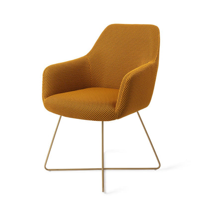 Hiroo Dining Chair Groovy Garam Cross Gold