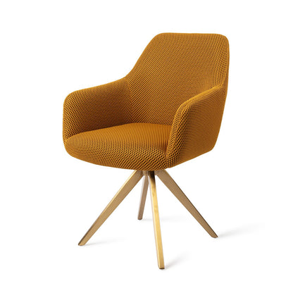 Hiroo Dining Chair Groovy Garam Turn Gold