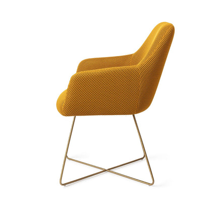 Hiroo Dining Chair Groovy Garam Cross Gold