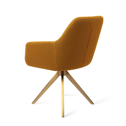 Hiroo Dining Chair Groovy Garam Turn Gold