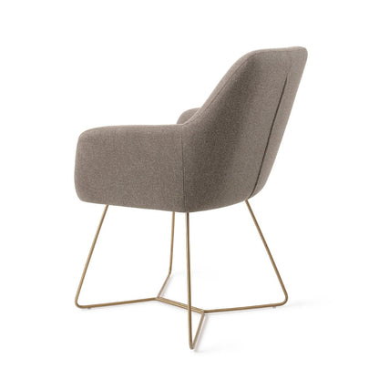 Hiroo Dining Chair Foggy Fusion Beehive Gold