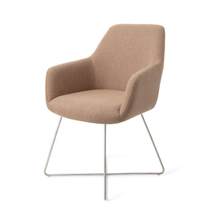 Hiroo Dining Chair Whisper Wheat Cross Steel