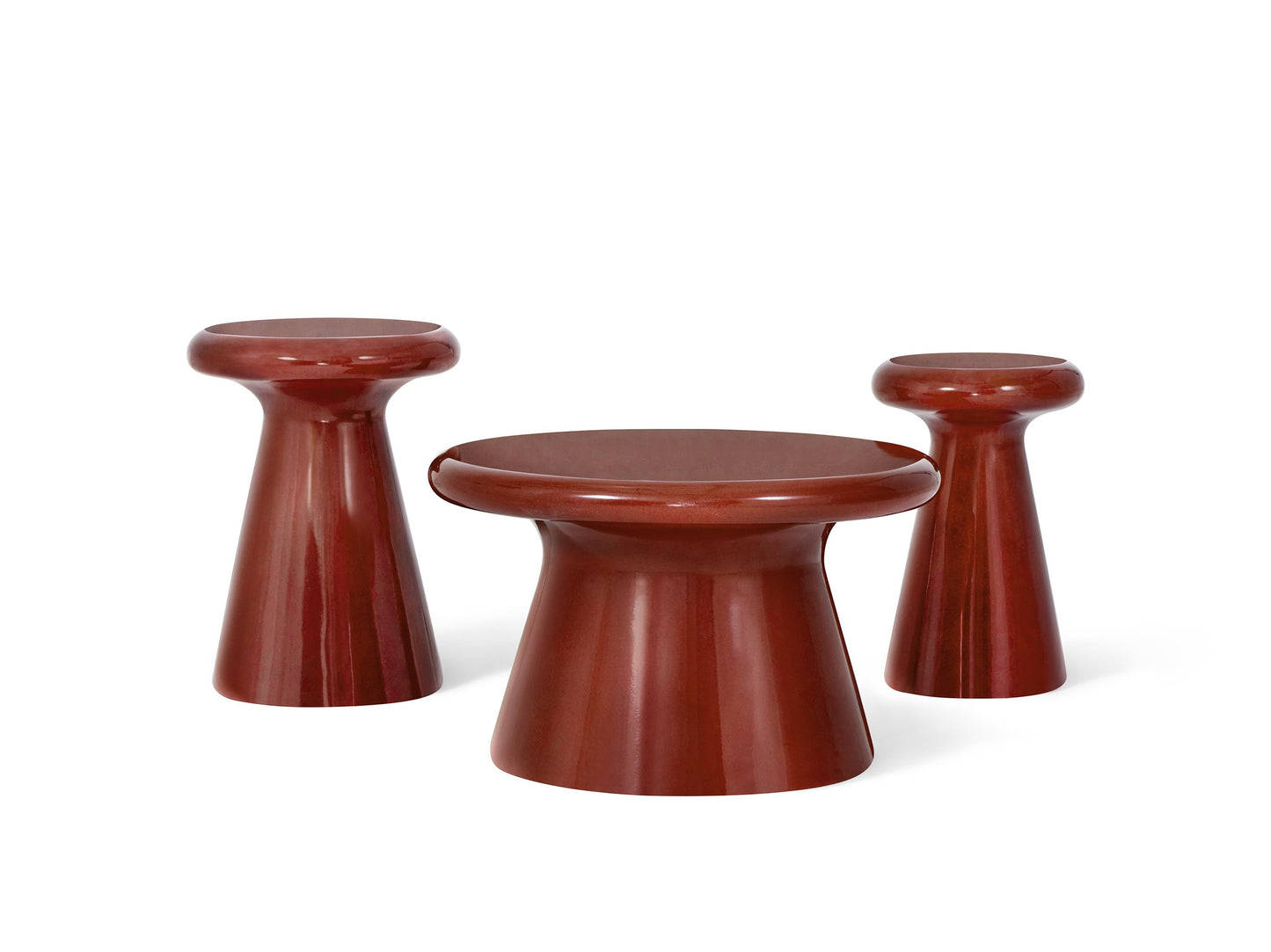 Yahiko Side Table Burgundy Gloss 46cm