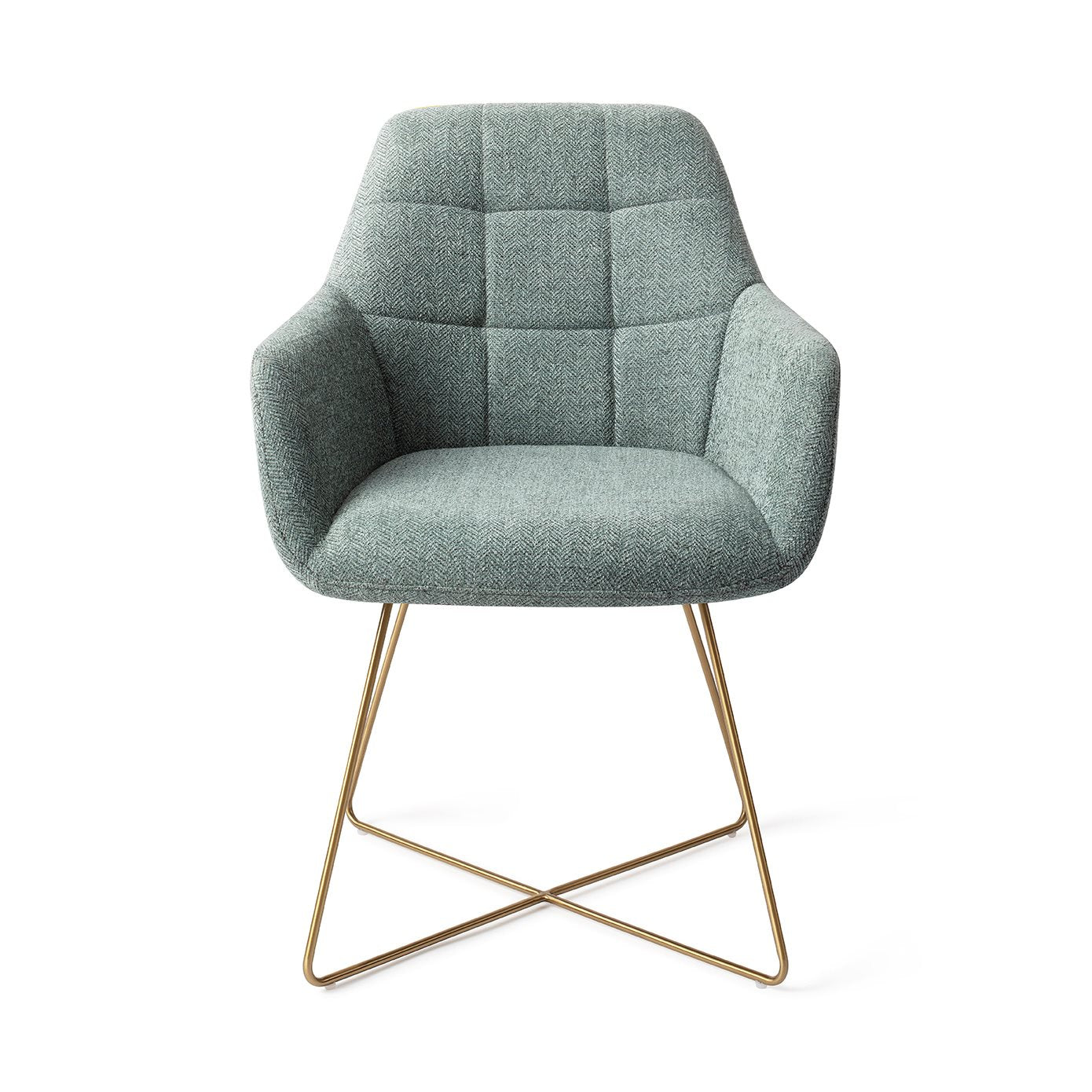 Noto Dining Chair Real Teal Cross Gold