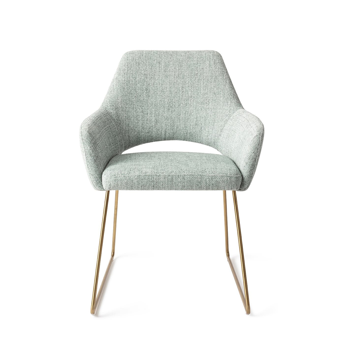 Yanai Dining Chair Soft Sage Slide Gold