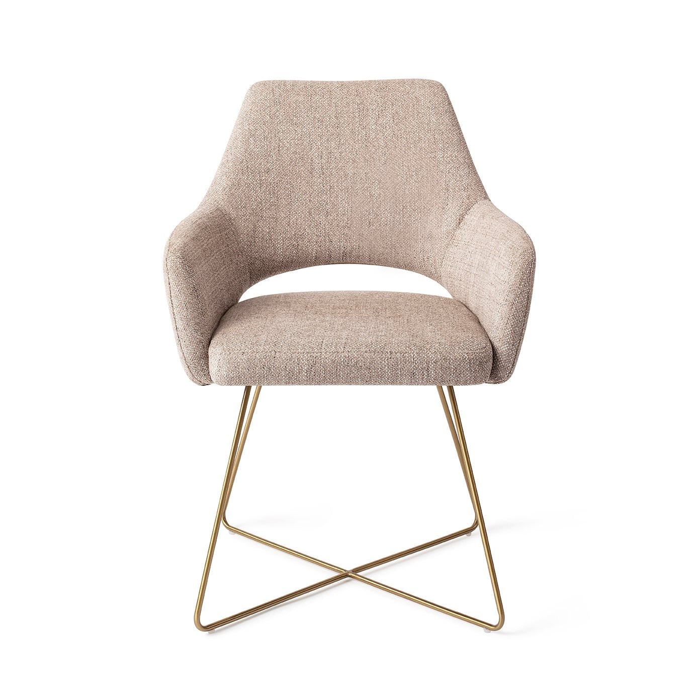 Yanai Dining Chair Biscuit Beach Cross Gold