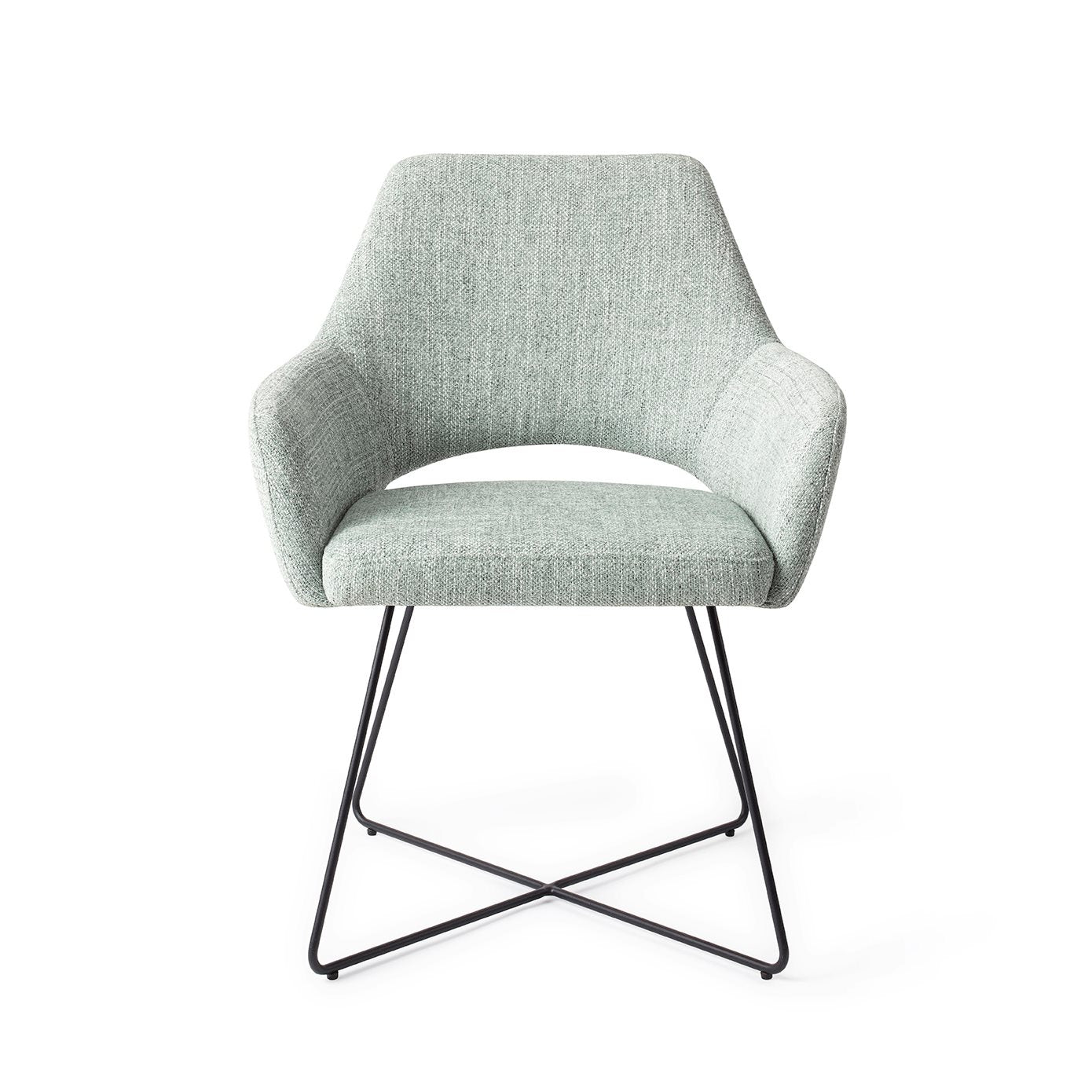 Yanai Dining Chair Soft Sage Cross Black