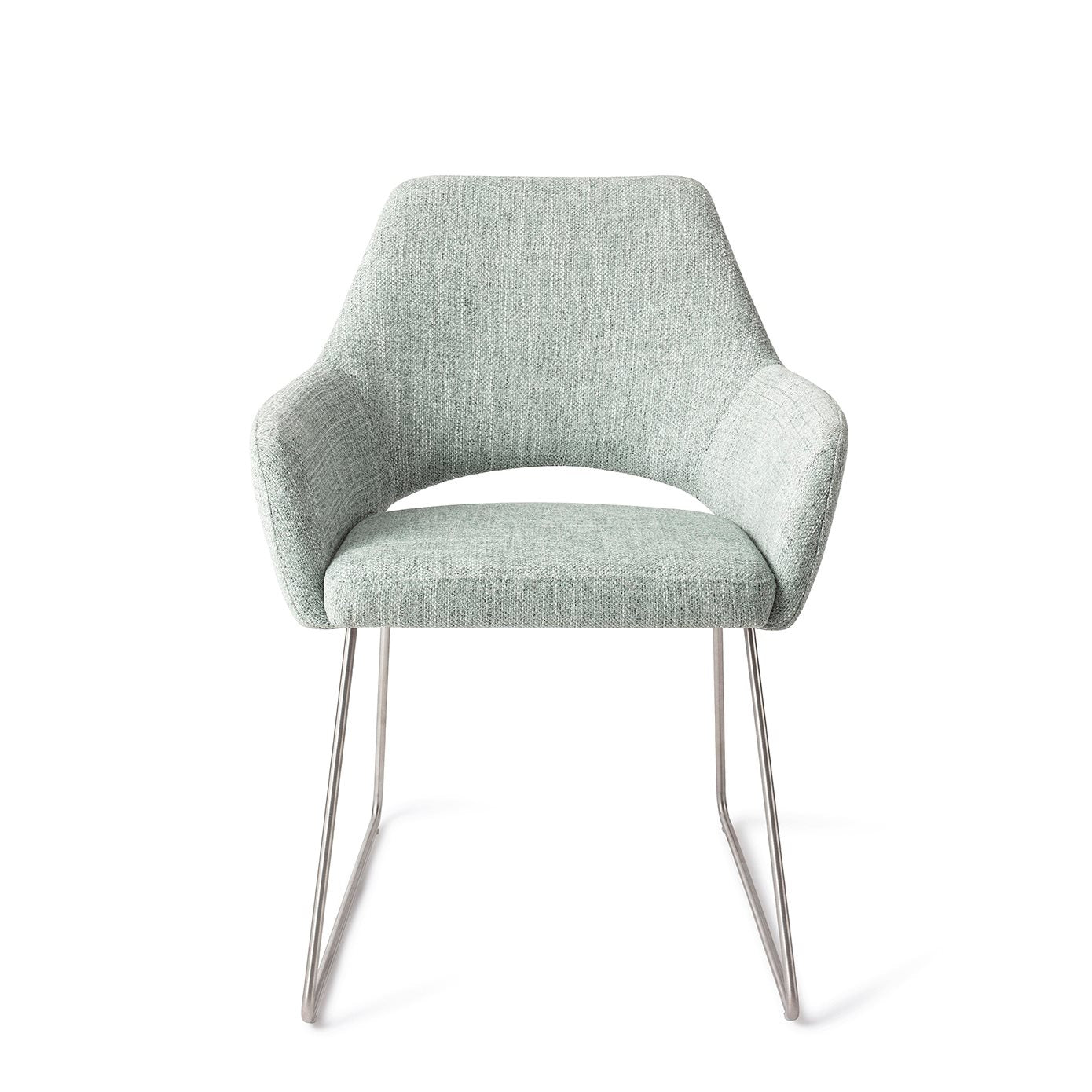 Yanai Dining Chair Soft Sage Slide Steel