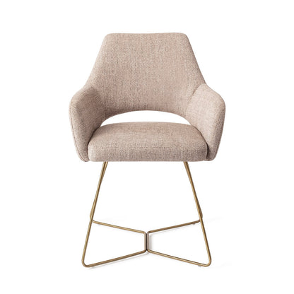 Yanai Dining Chair Biscuit Beach Beehive Gold