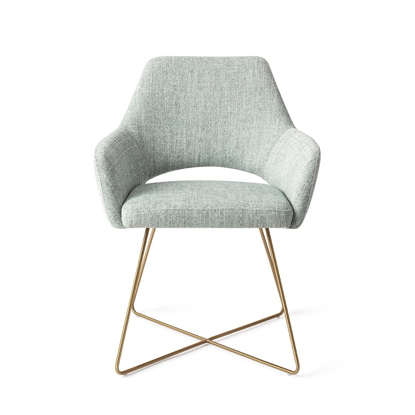 Yanai Dining Chair Soft Sage Cross Gold