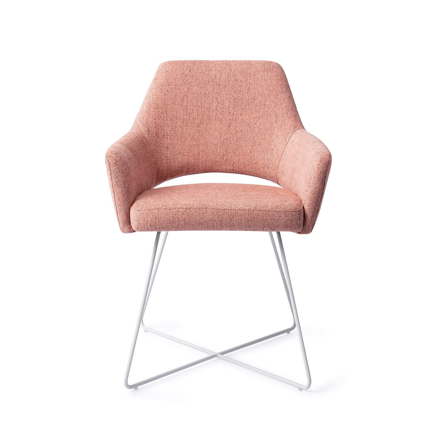 Yanai Dining Chair Pink Punch Cross White