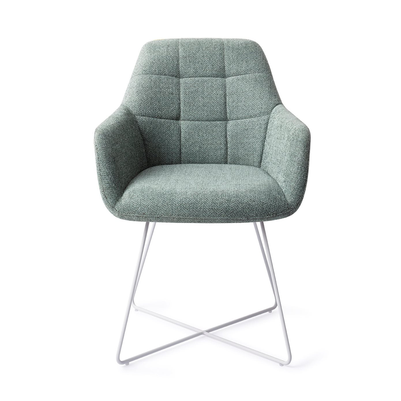 Noto Dining Chair Real Teal Cross White