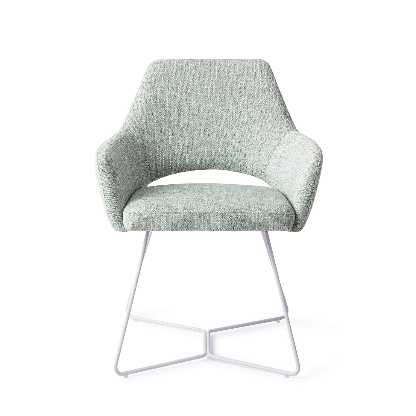 Yanai Dining Chair Soft Sage Beehive White