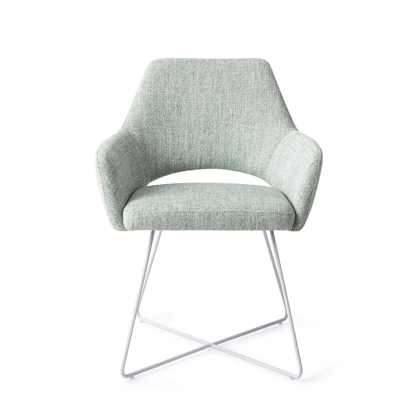 Yanai Dining Chair Soft Sage Cross White