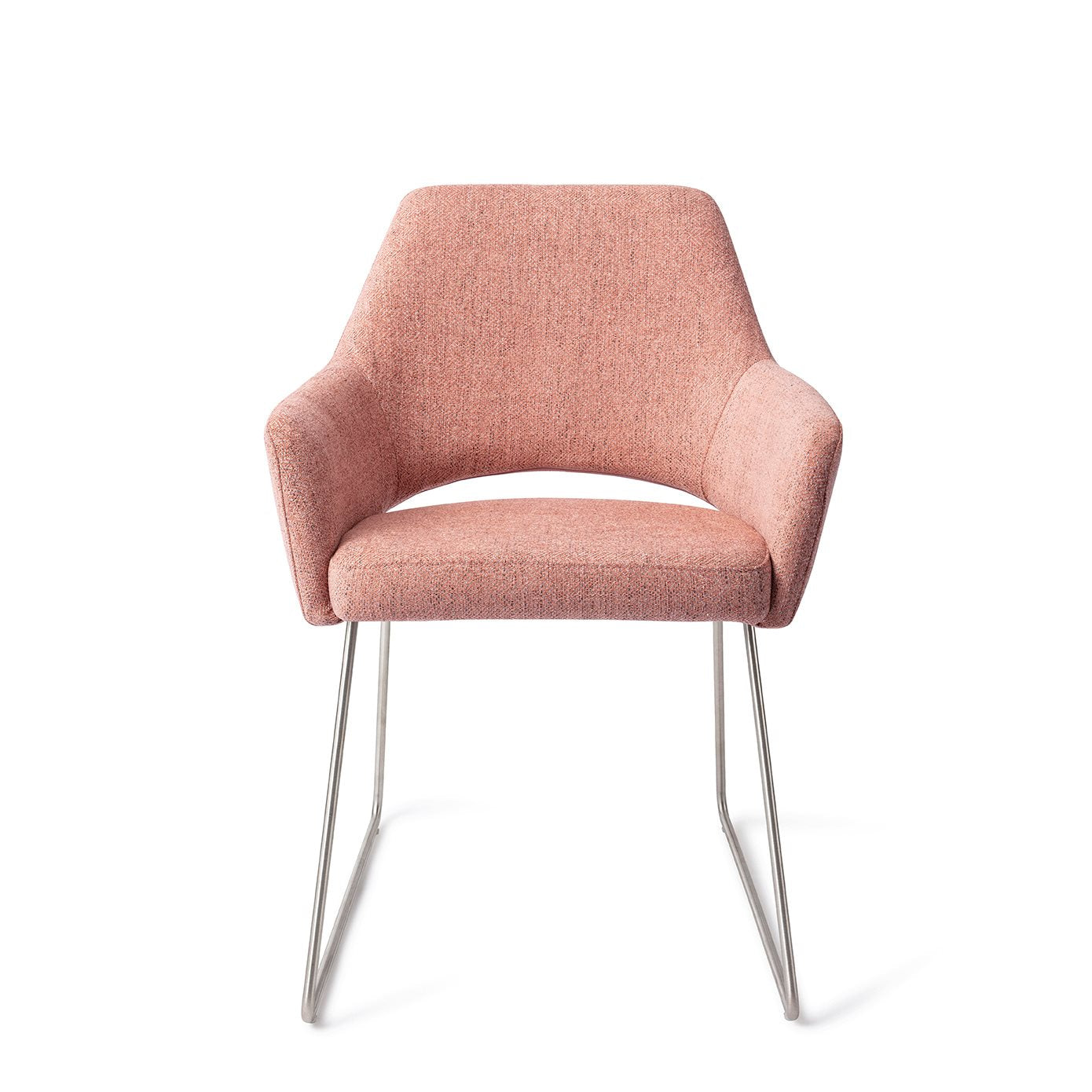 Yanai Dining Chair Pink Punch Slide Steel