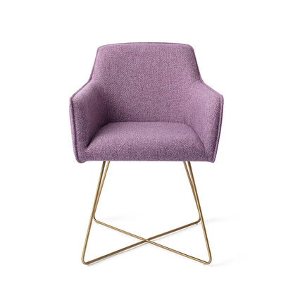 Hofu Dining Chair Violet Daisy Cross Gold