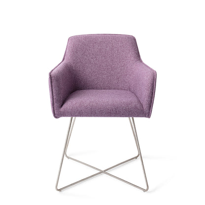 Hofu Dining Chair Violet Daisy Cross Steel