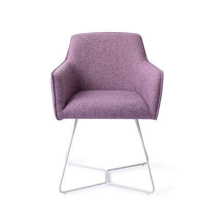 Hofu Dining Chair Violet Daisy Beehive White