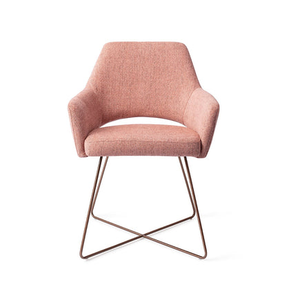 Yanai Dining Chair Pink Punch Cross Rose