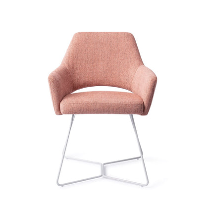 Yanai Dining Chair Pink Punch Beehive White