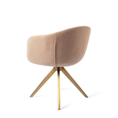 Yuni Dining Chair Barely Blush Turn Gold