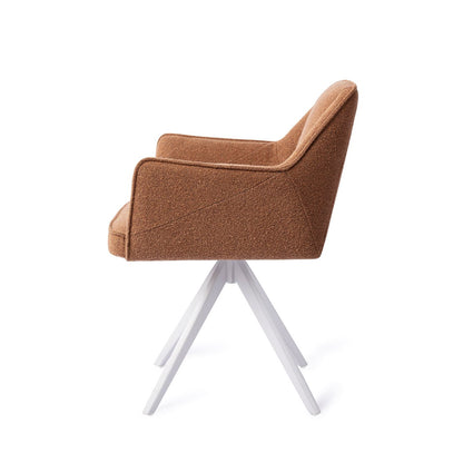 Tome Dining Chair Cinnamon Bun Turn White