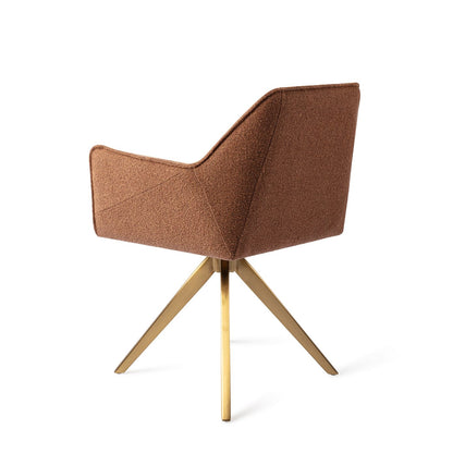 Tome Dining Chair Cinnamon Bun Turn Gold