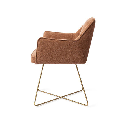 Tome Dining Chair Cinnamon Bun Cross Gold