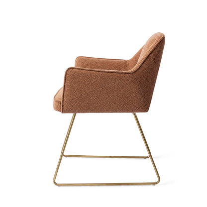 Tome Dining Chair Cinnamon Bun Slide Gold
