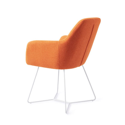 Kinko Dining Chair Tangerine Beehive White