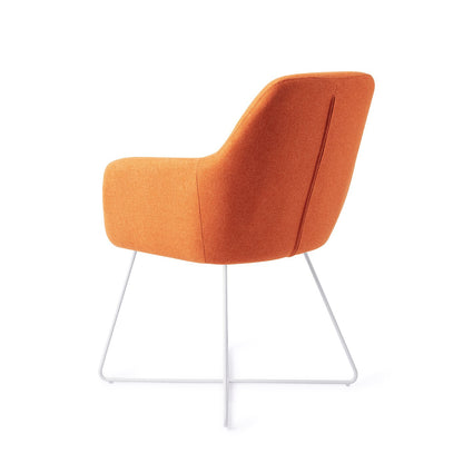 Kinko Dining Chair Tangerine Cross White