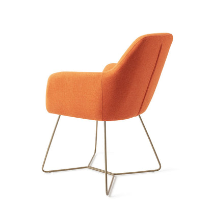 Kinko Dining Chair Tangerine Beehive Gold