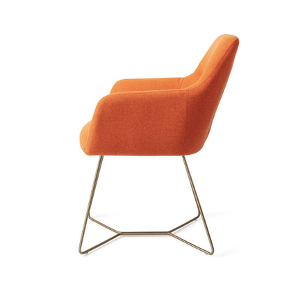 Kinko Dining Chair Tangerine Beehive Gold