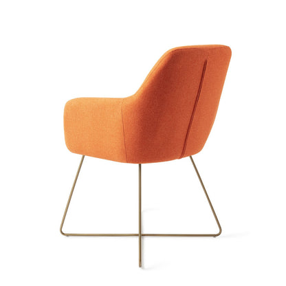 Kinko Dining Chair Tangerine Cross Gold