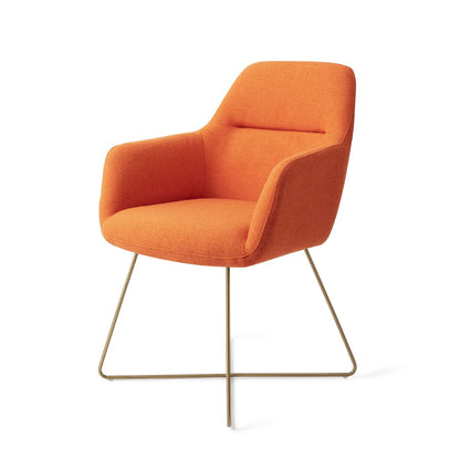 Kinko Dining Chair Tangerine Cross Gold