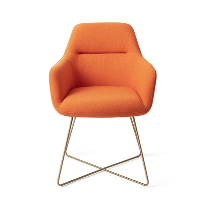 Kinko Dining Chair Tangerine Cross Gold