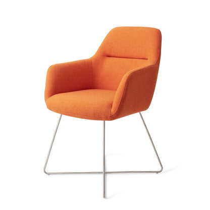 Kinko Dining Chair Tangerine Cross Steel