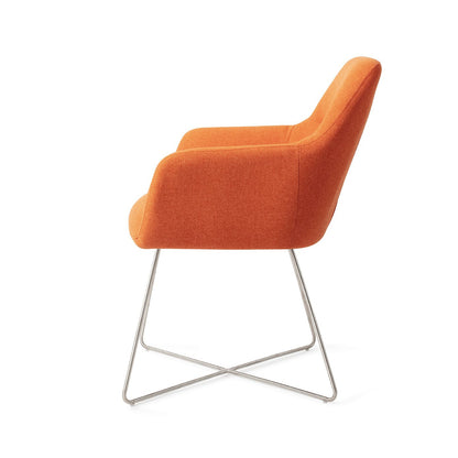 Kinko Dining Chair Tangerine Cross Steel
