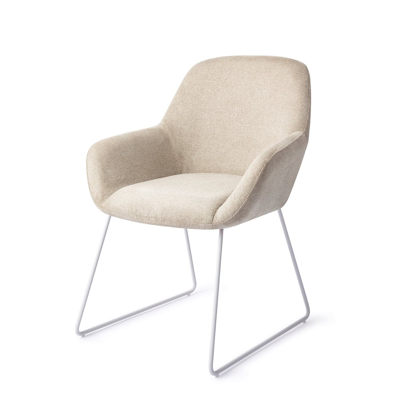 Kushi Dining Chair Ivory Ivy Slide White