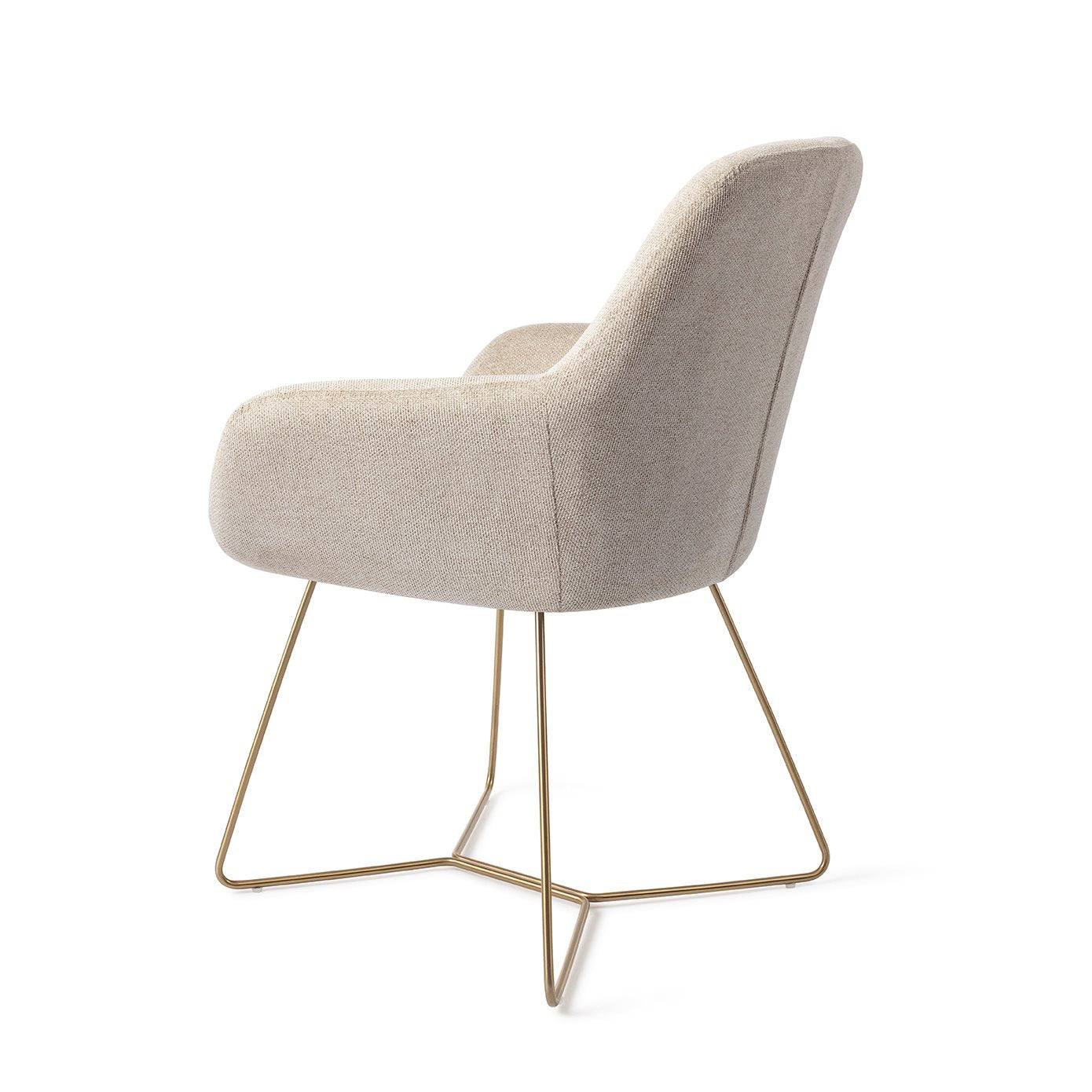 Kushi Dining Chair Ivory Ivy Beehive Gold