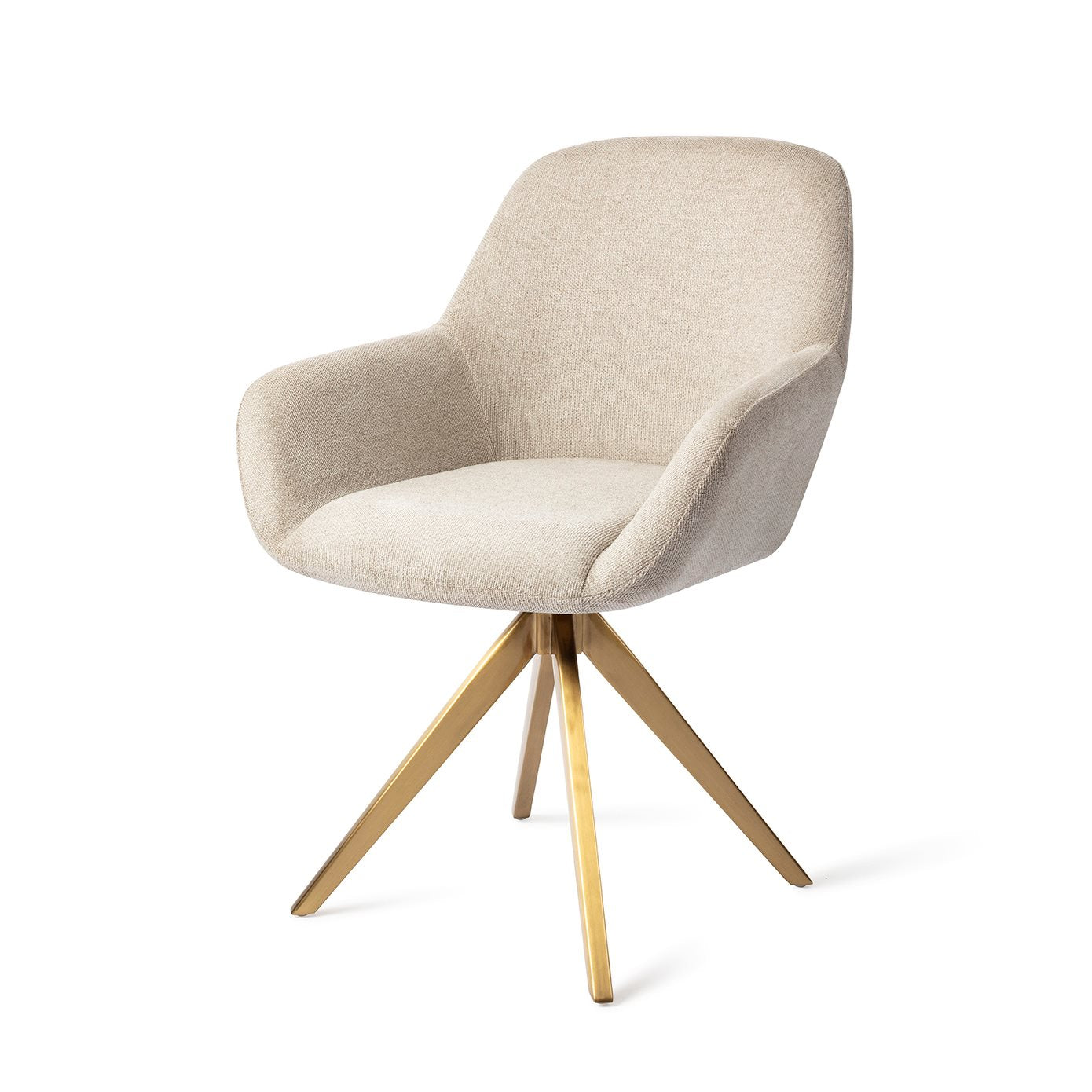 Kushi Dining Chair Ivory Ivy Turn Gold