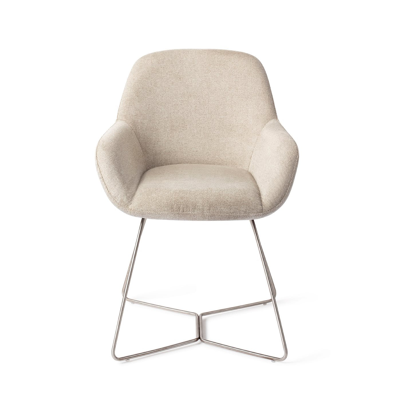 Kushi Dining Chair Ivory Ivy Beehive Steel