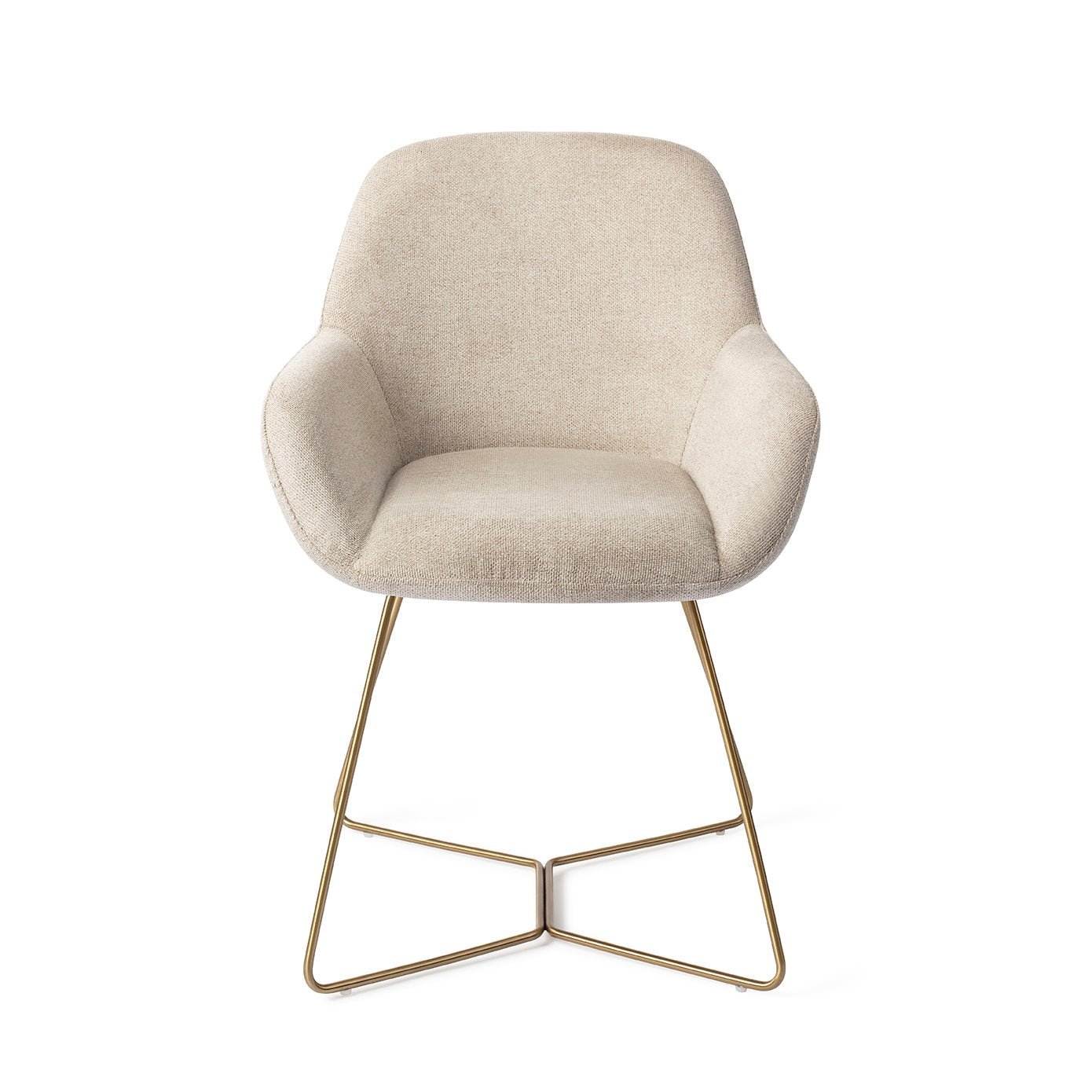 Kushi Dining Chair Ivory Ivy Beehive Gold