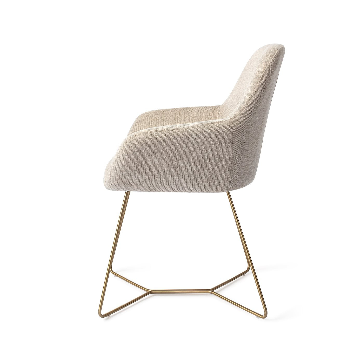 Kushi Dining Chair Ivory Ivy Beehive Gold