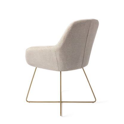 Kushi Dining Chair Ivory Ivy Cross Gold