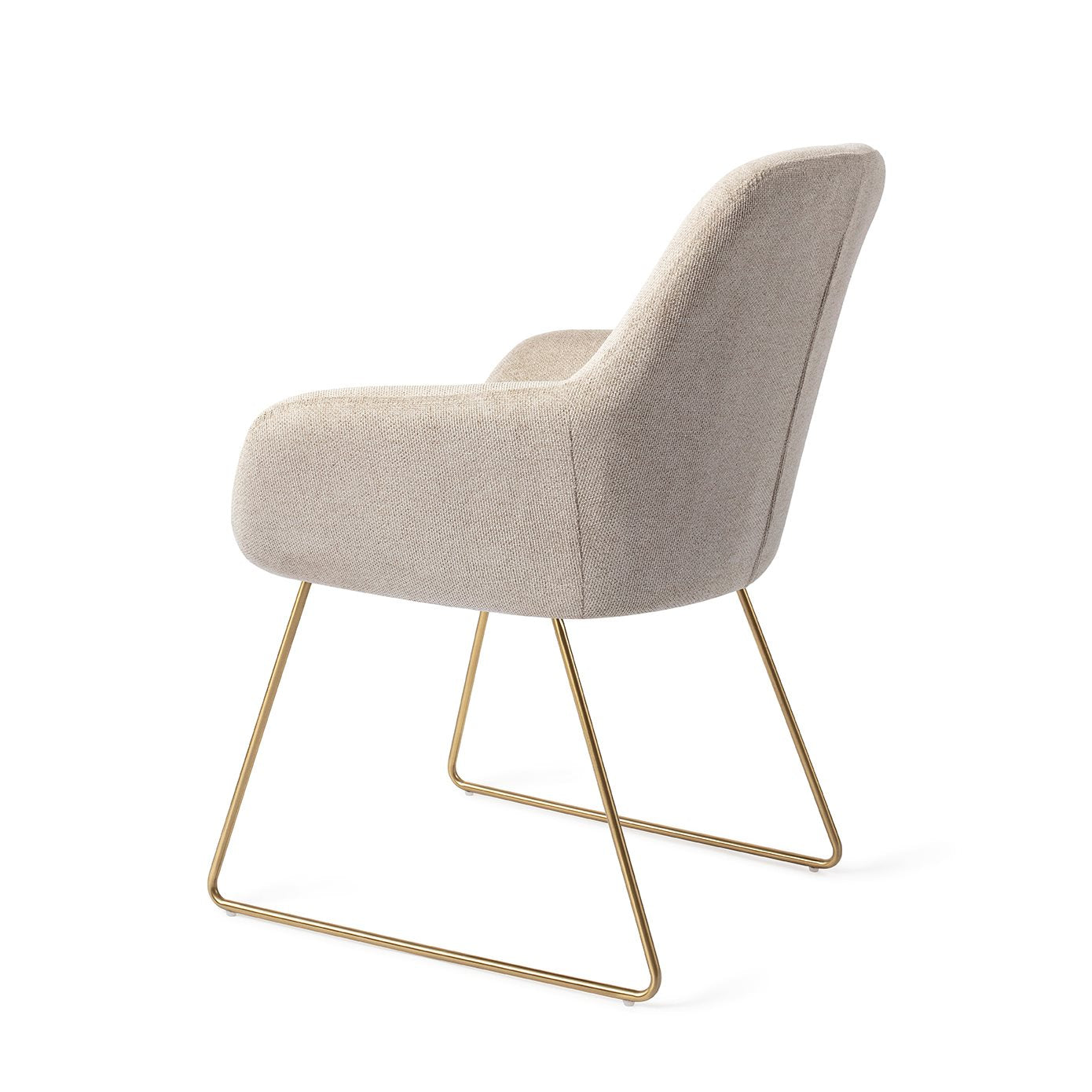 Kushi Dining Chair Ivory Ivy Slide Gold